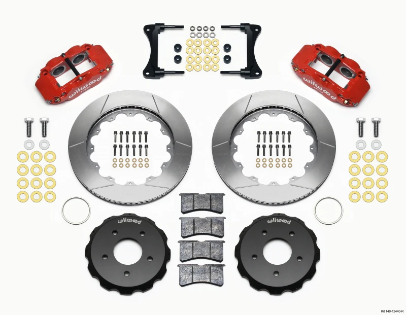 Wilwood Narrow Superlite 4R Front Hat Kit 14.00in Red 2007-Up Jeep Wrangler